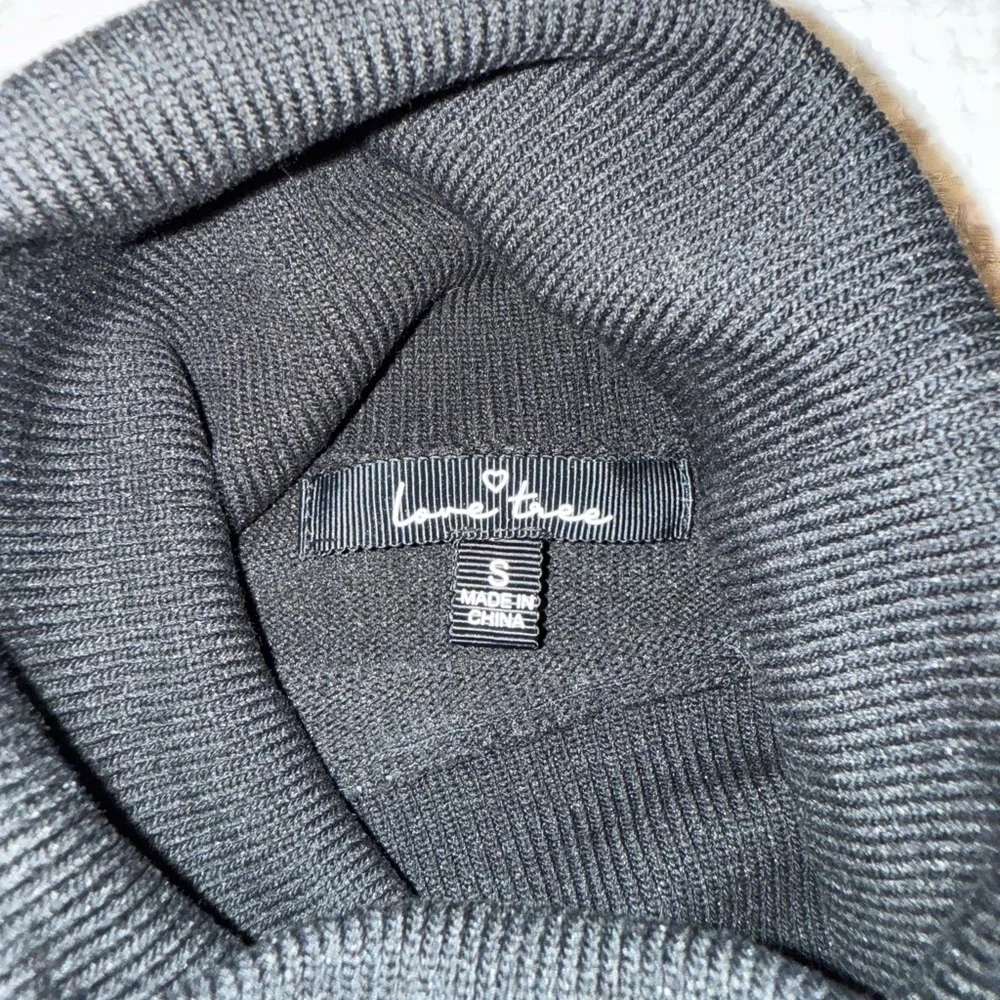 Love Tree Black Turtleneck Sweater with Sheer Sleeves - size small - Picture 4 of 5